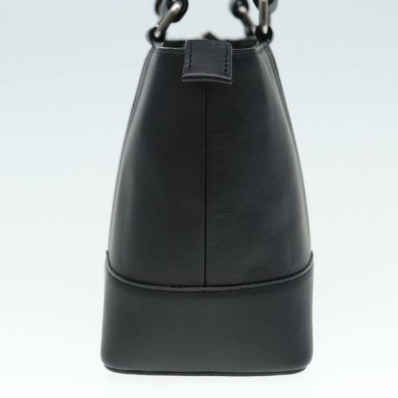 BURBERRY Hand Bag Leather Black Silver Auth bs17557 - Picture 3 of 16